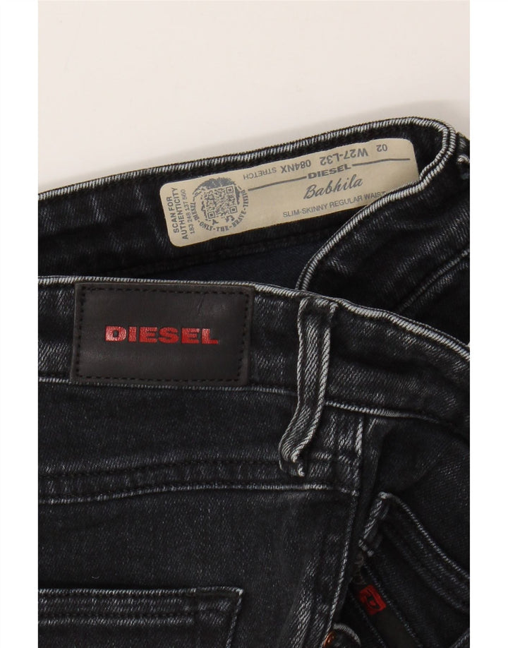 DIESEL Babhila feminino regular fit slim skinny jeans W27 L27 algodão preto