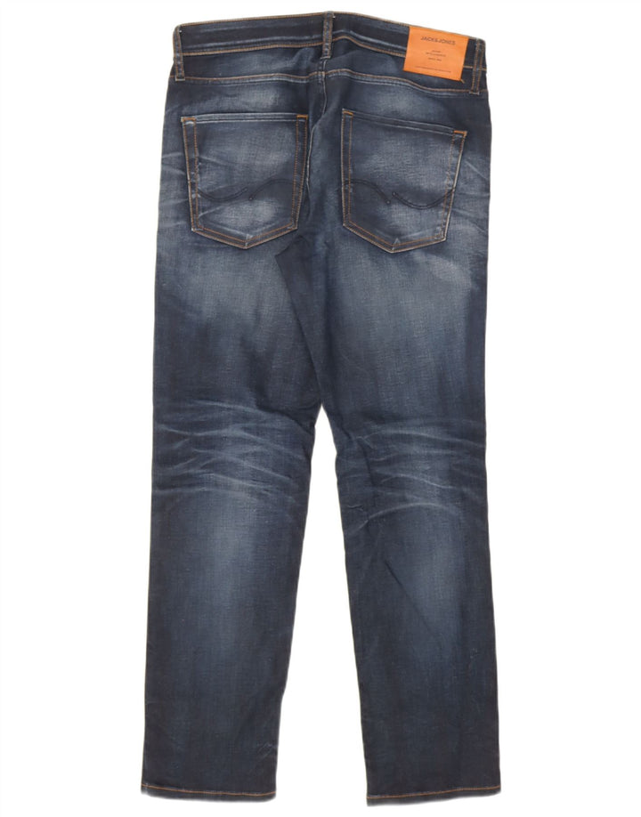 Jack & Jones Masculino Tim Slim Straight Jeans W33 L30 Azul Marinho