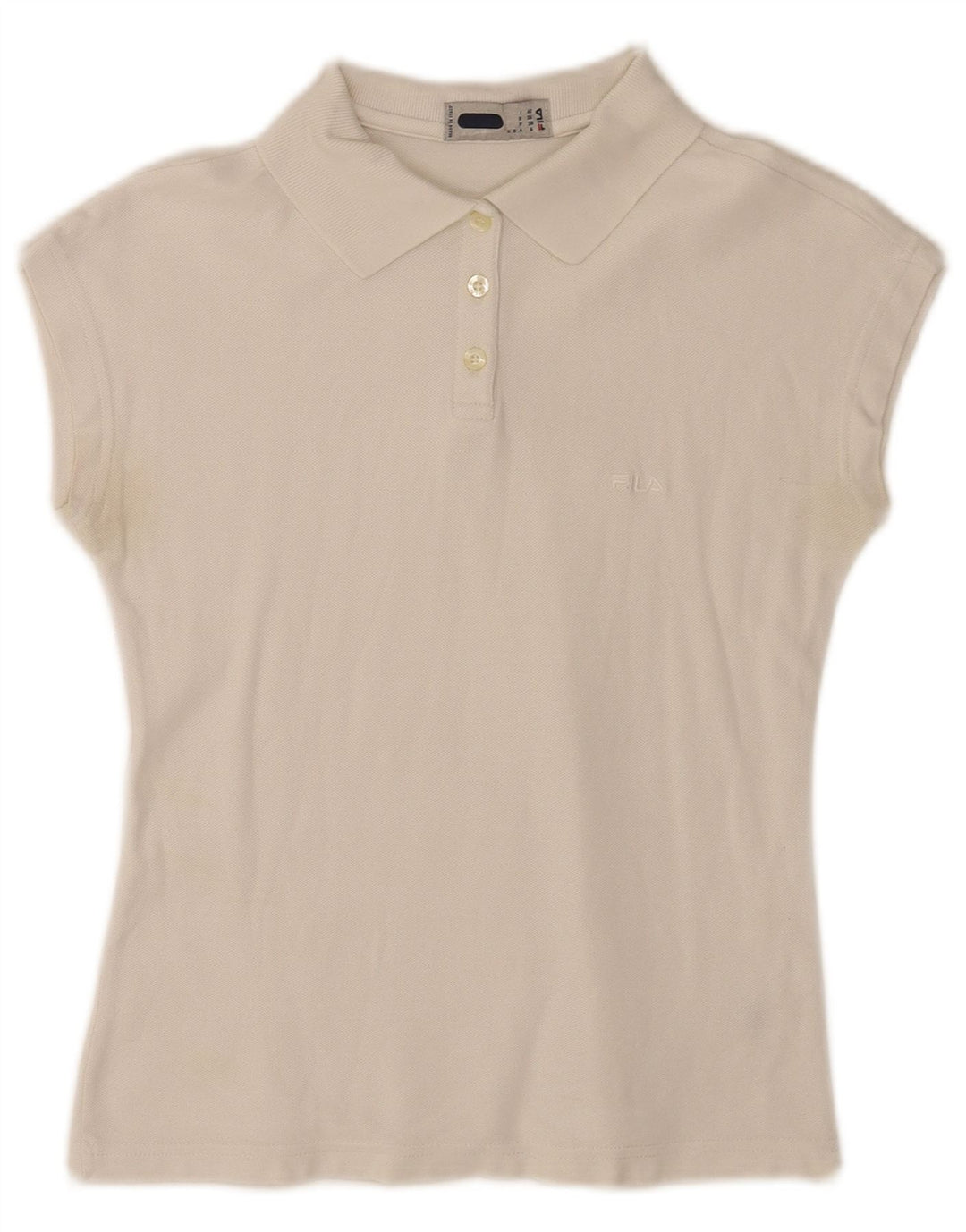 Camisa polo feminina Fila sem mangas IT 42 médio branco