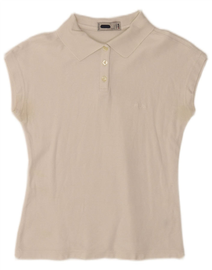 Camisa polo feminina Fila sem mangas IT 42 médio branco