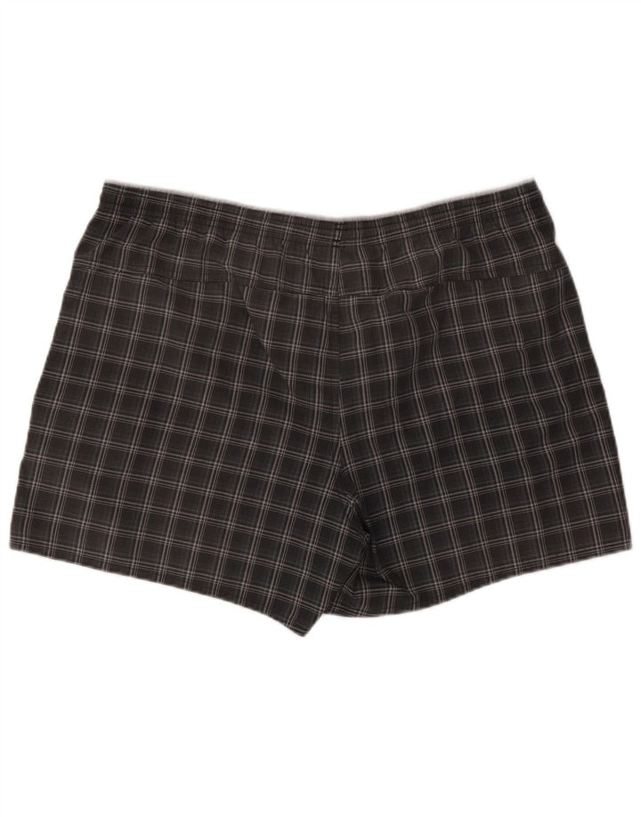 Shorts esportivos masculinos Adidas grande poliéster xadrez cinza