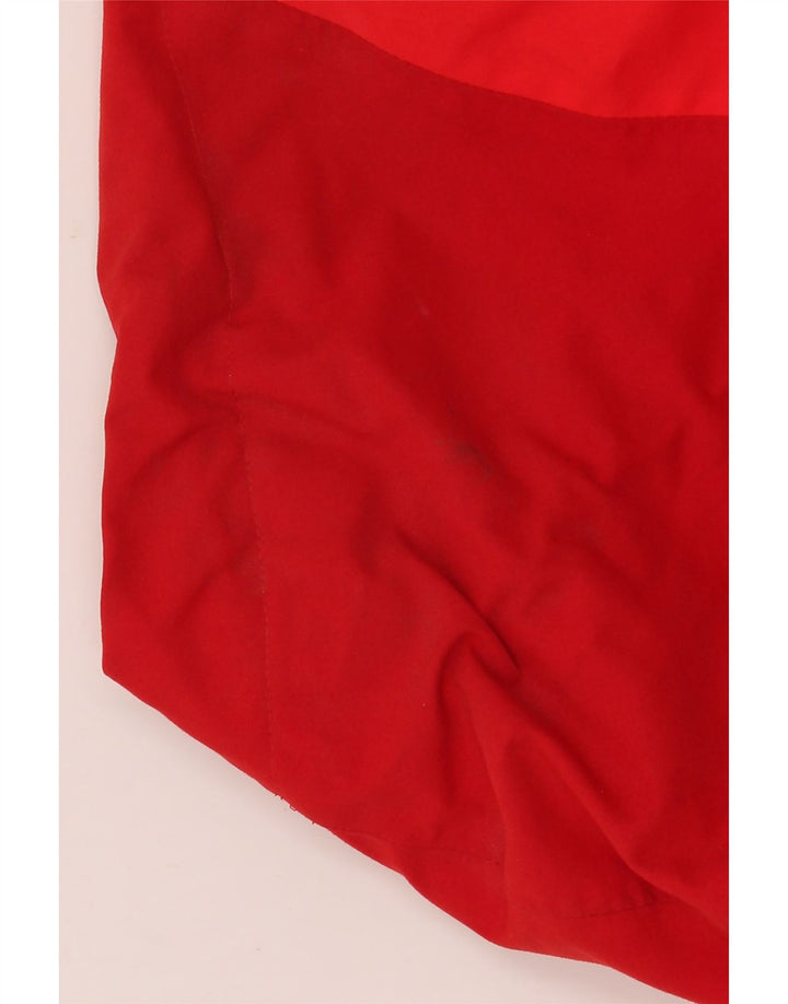 Adidas Mens Hooded Rain Jacket UK 42/44 Grande Vermelho Colorblock Poliéster