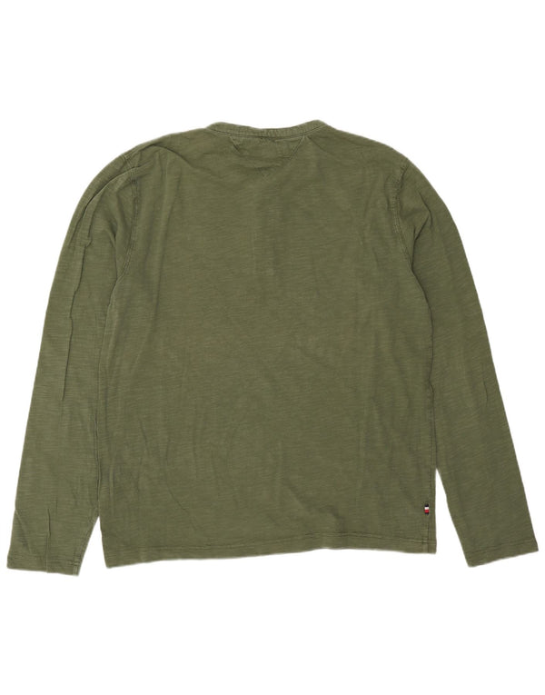 Top masculino Tommy Hilfiger manga comprida XL algodão cáqui