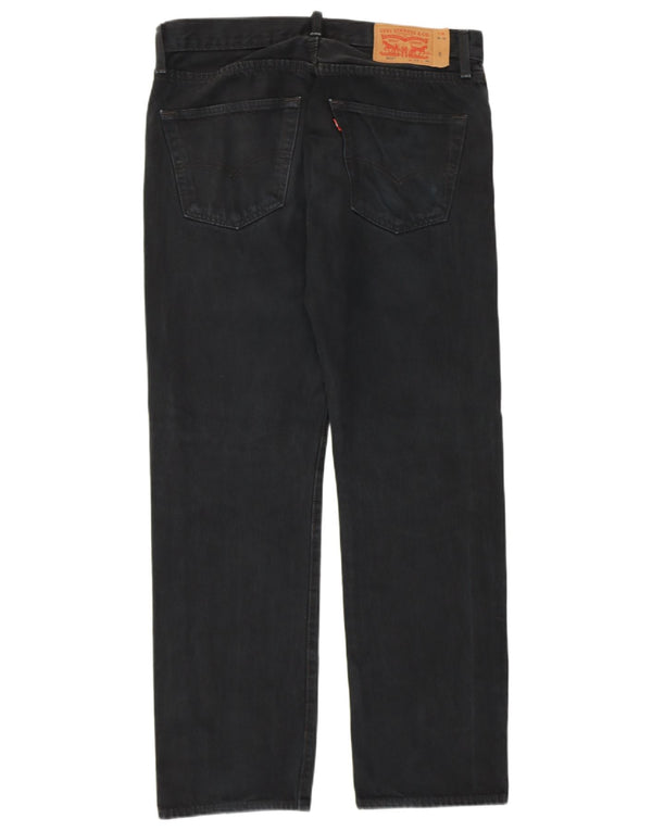 Levi's Mens 501 Straight Jeans W33 L30 Black Cotton