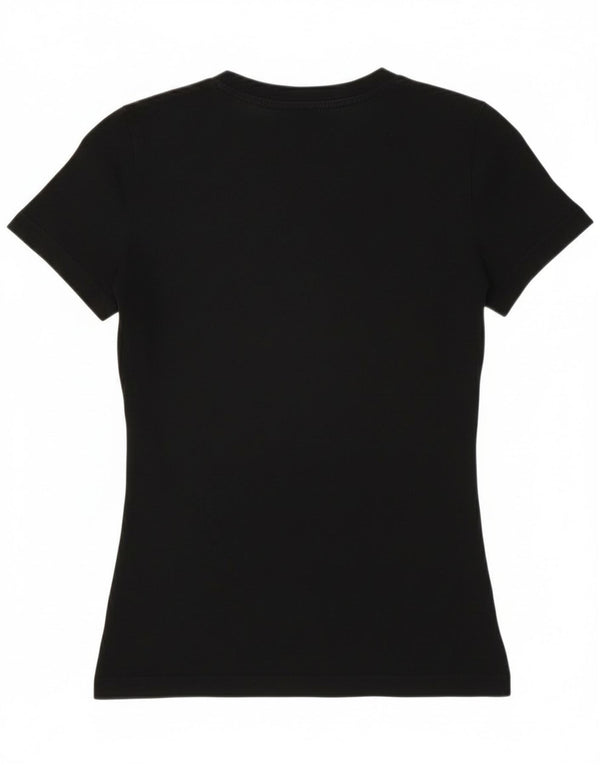 Adidas Camiseta Feminina Gráfica Top UK 4/6 XS Preto Floral Algodão Flor