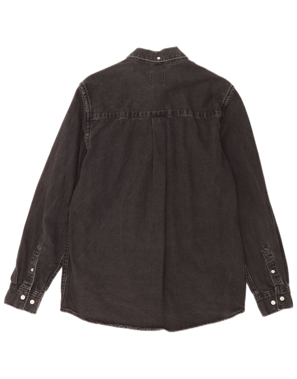 Camisa jeans masculina Zara média preta