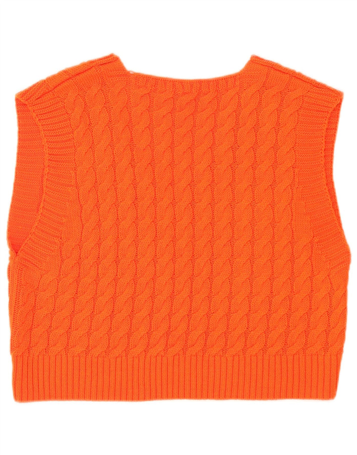 Regata feminina vintage com colete curto UK 14 médio laranja