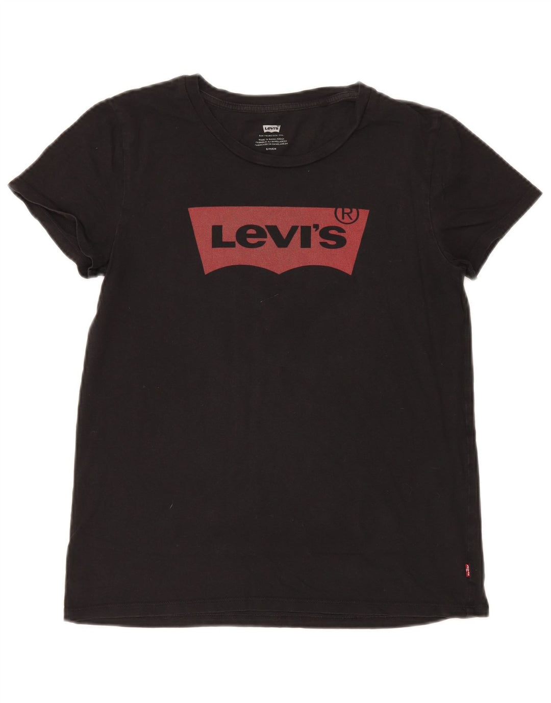 Camiseta feminina gráfica Levi's UK 10 pequena preta
