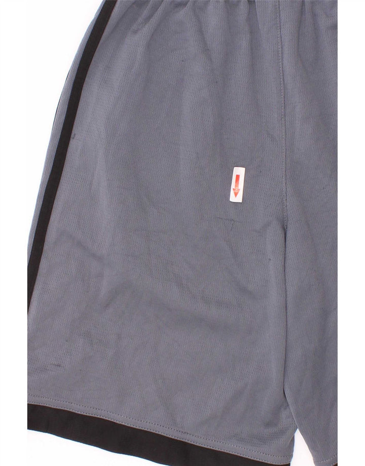 Shorts esportivos masculinos Adidas 10-11 anos médio azul colorblock poliéster