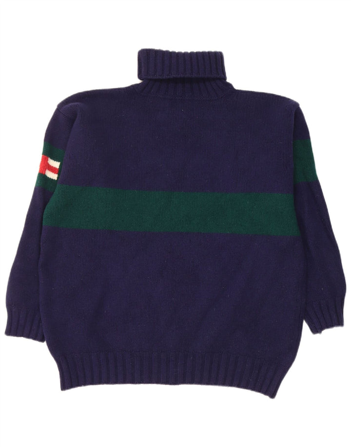 Suéter feminino Hackett com gola redonda Reino Unido 18 XL azul marinho lã colorblock