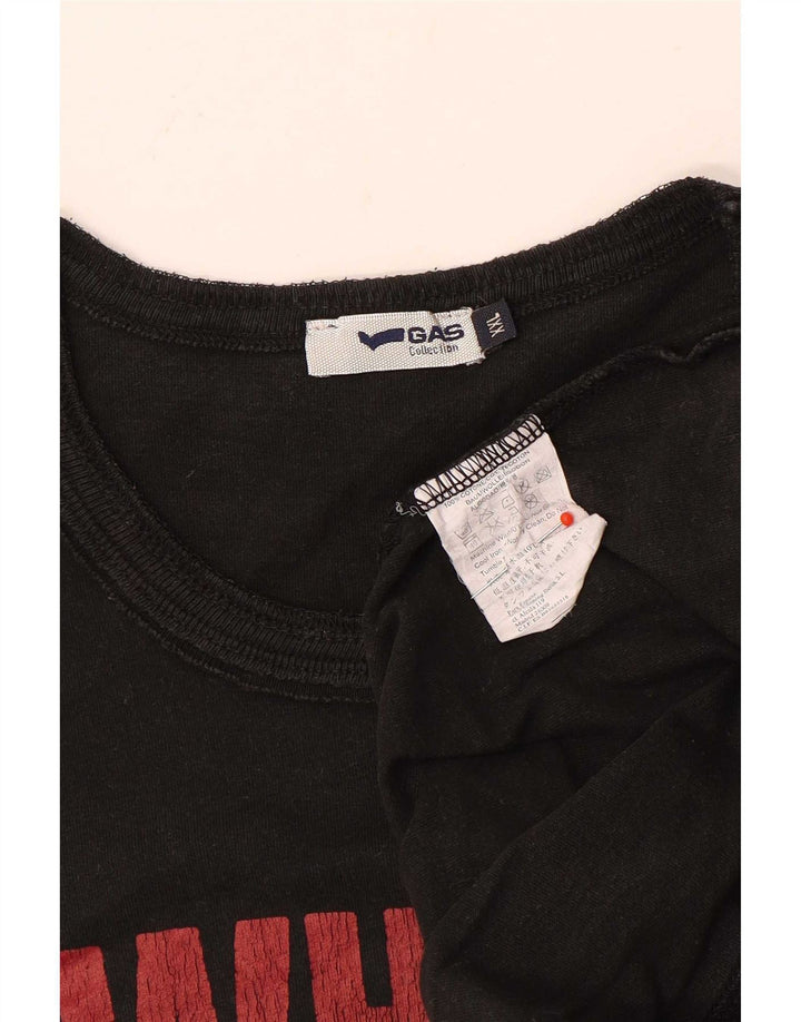 Top gráfico masculino Gas manga comprida 2XL algodão preto