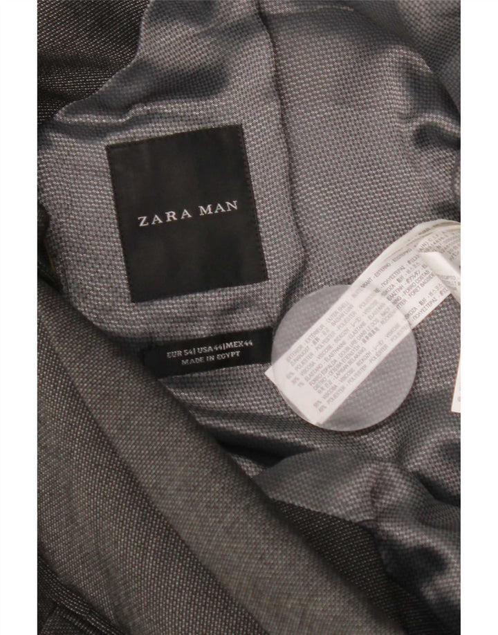 Jaqueta blazer masculina Zara com 2 botões tamanho 54 XL cinza poliéster