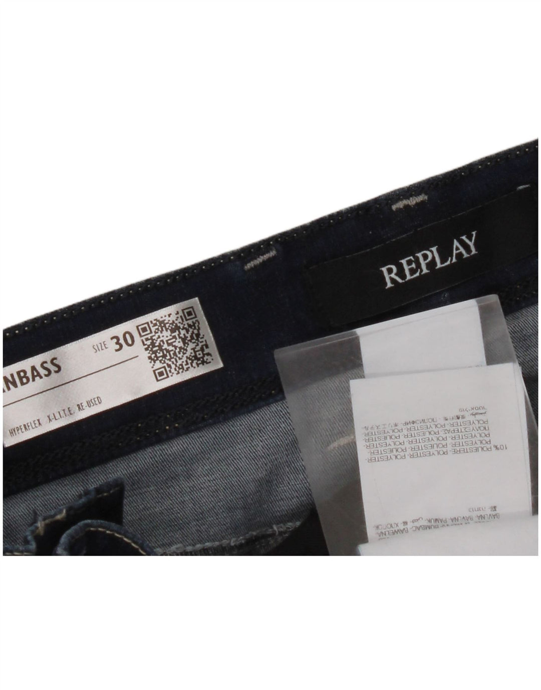 REPLAY Jeans feminino Anbass Slim W30 L32 azul marinho algodão