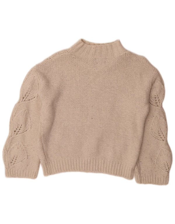 Suéter feminino Massimo Dutti com gola tartaruga UK 4 XS branco