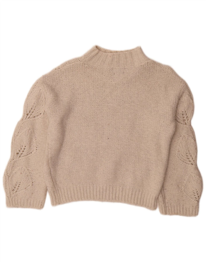 Suéter feminino Massimo Dutti com gola tartaruga UK 4 XS branco