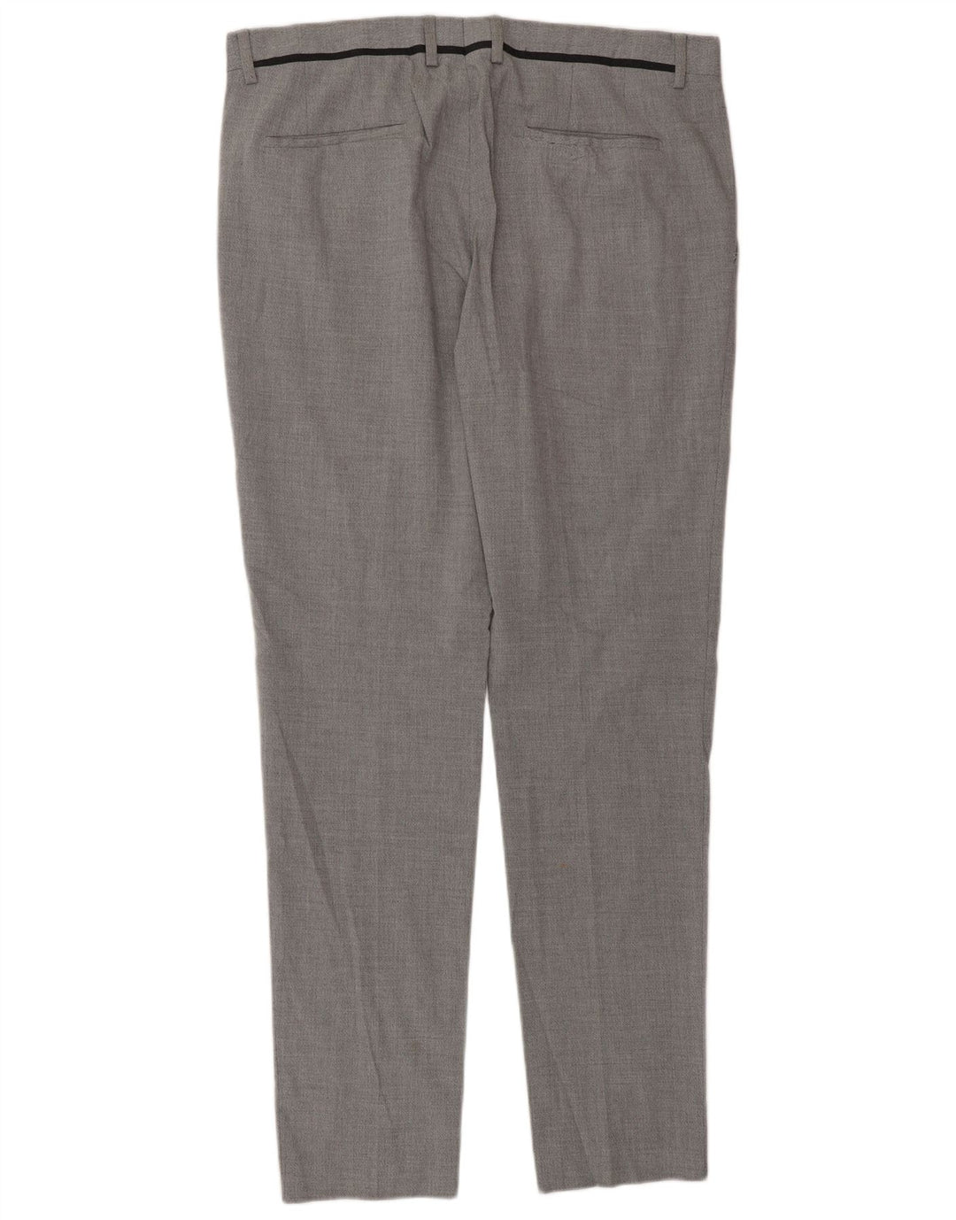 Zara Mens Slim Suit Calças EU 46 XL W36 L33 Cinza Poliéster
