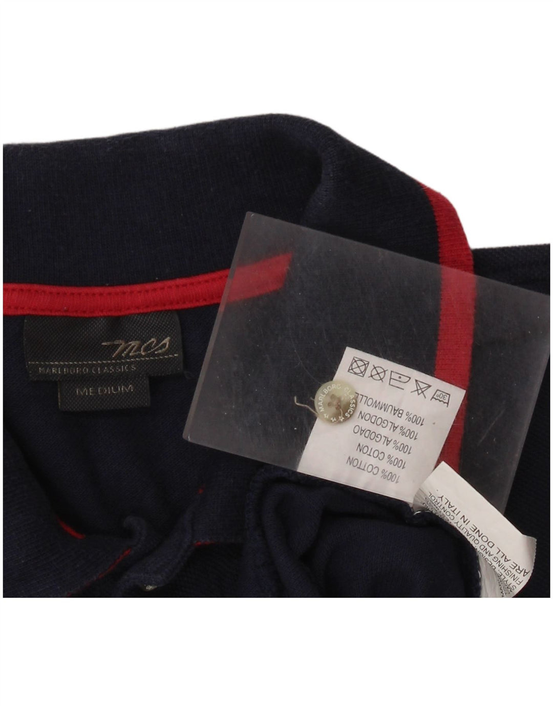 Camisa polo masculina MARLBORO CLASSICS médio algodão azul marinho