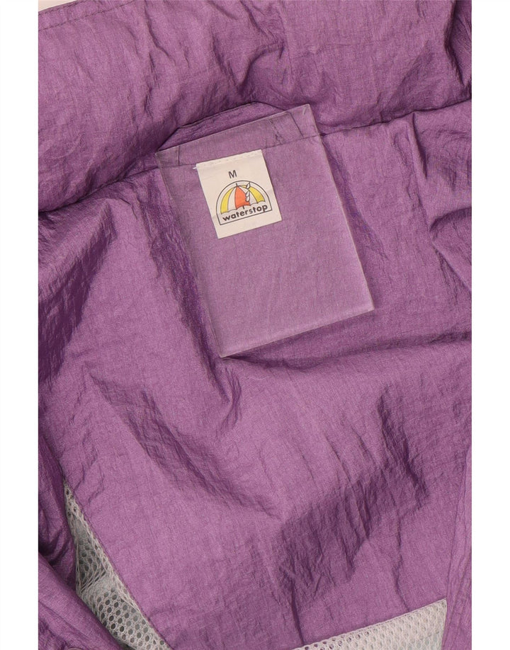 Capa de chuva masculina VINTAGE de ajuste solto Reino Unido 38 poliamida colorblock roxo médio