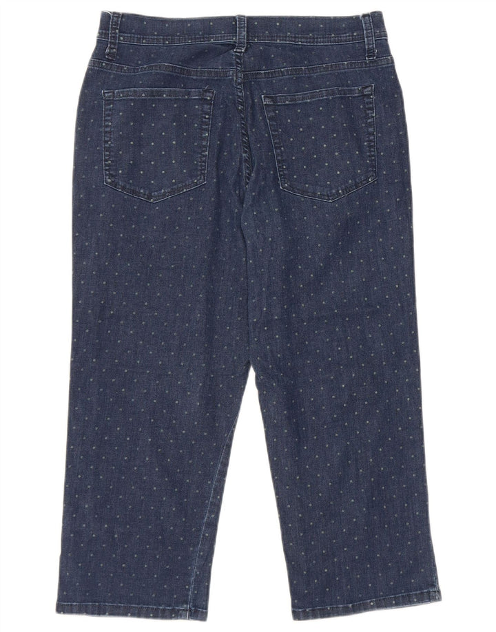 LEE Calça jeans feminina Classic Fit Capri US 6 Médio W28 L19 Azul marinho manchado