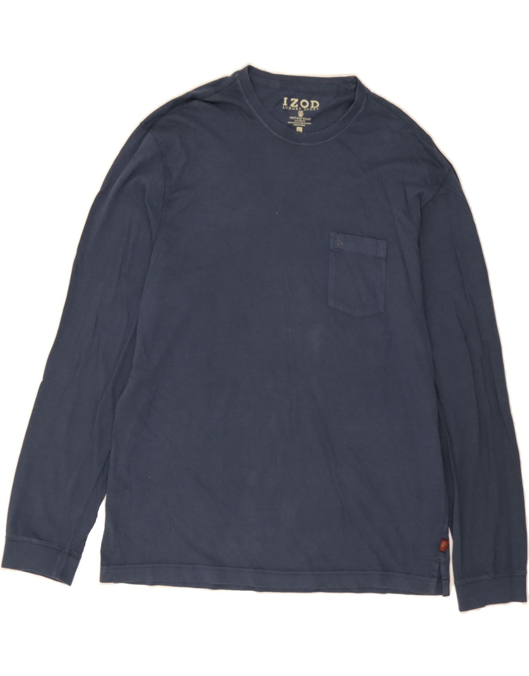 IZOD Mens Top Long Sleeve Large Navy Blue Cotton Vintage Izod and Second-Hand Izod from Messina Hembry 