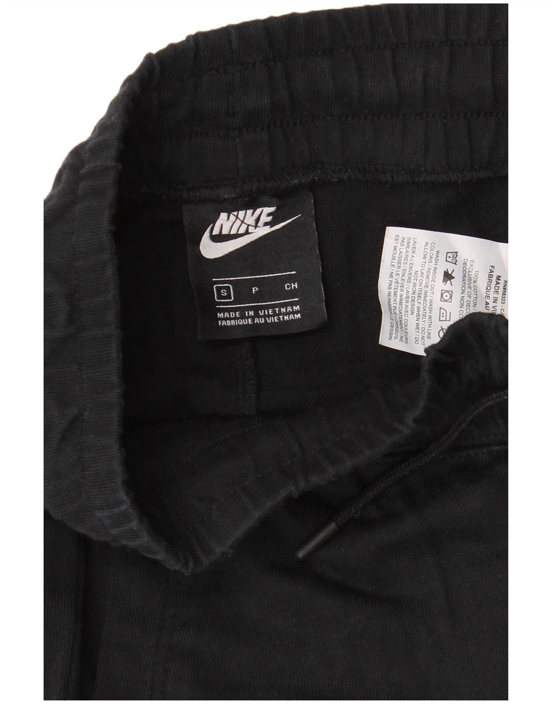 Calça de treino masculina NIKE pequena preta de algodão