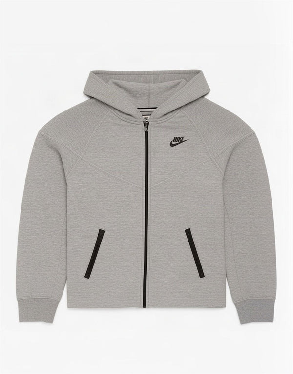 Suéter Nike feminino com capuz e zíper UK 6 XS cinza algodão manchado