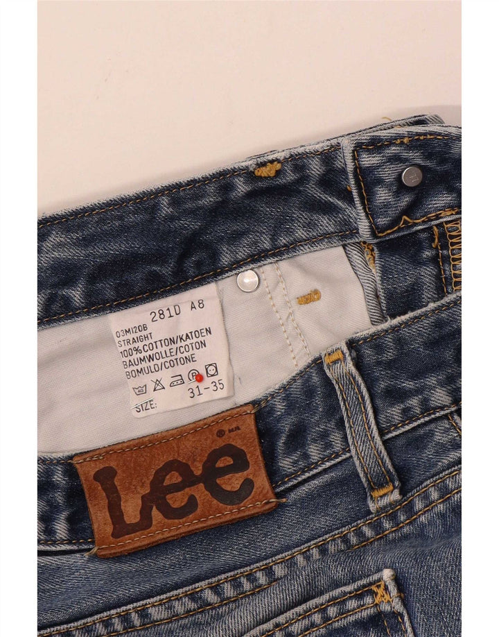 Lee Mens Straight Jeans W31 L35 Azul Algodão
