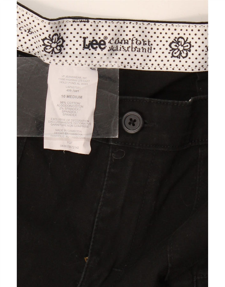 Shorts cargo feminino Lee US 10 grande W32 algodão preto