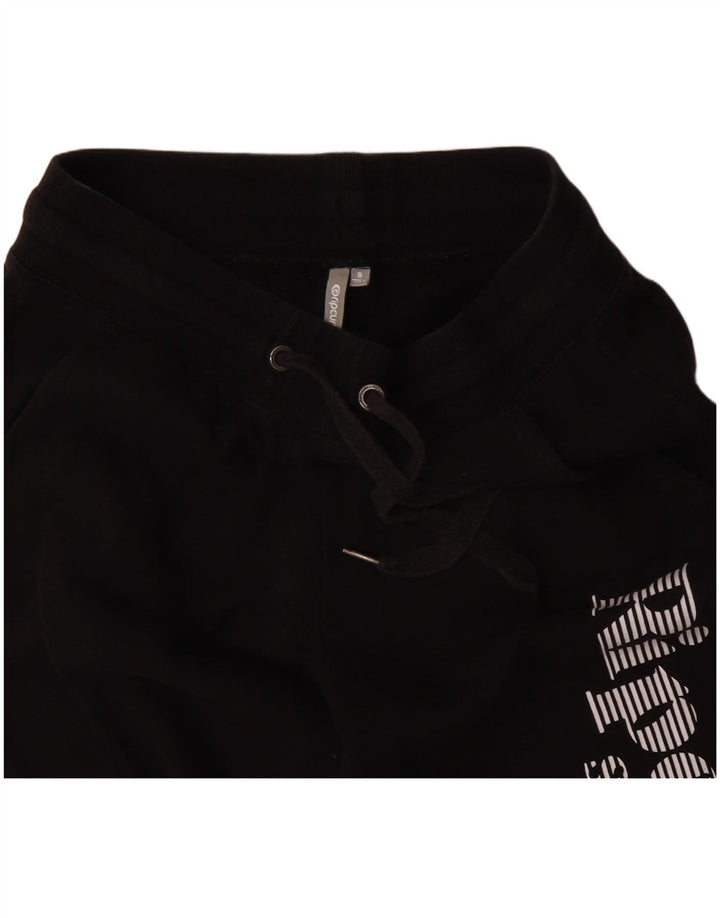 Calça esportiva feminina RIP CURL com estampa gráfica e joggers Reino Unido 8 pequeno algodão preto