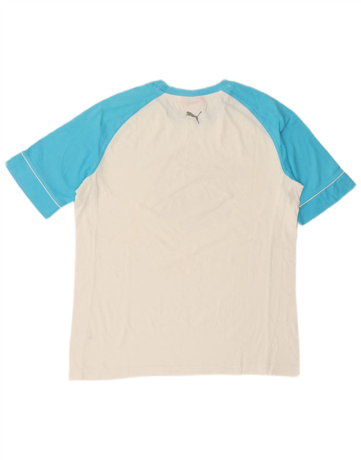 PUMA Mens Graphic T-Shirt Top Medium White Colourblock