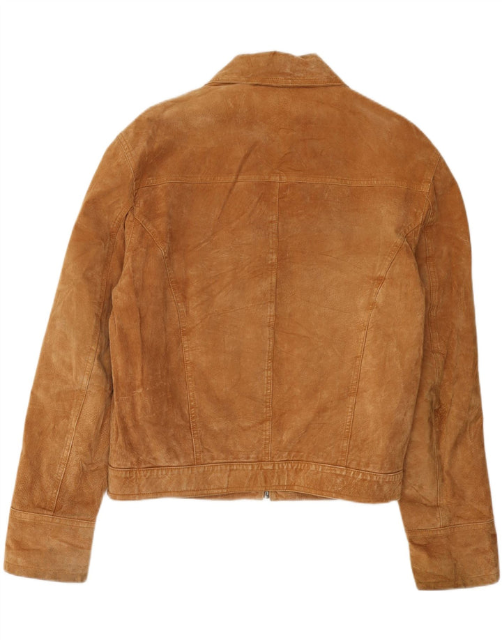 TERRANOVA Womens Suede Jacket UK 18 XL Brown Leather