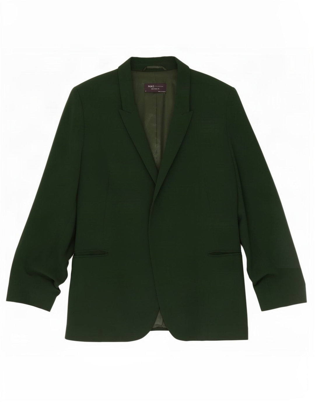 Jaqueta blazer feminina Marks & Spencer manga 3/4 aberta Reino Unido 12 verde médio