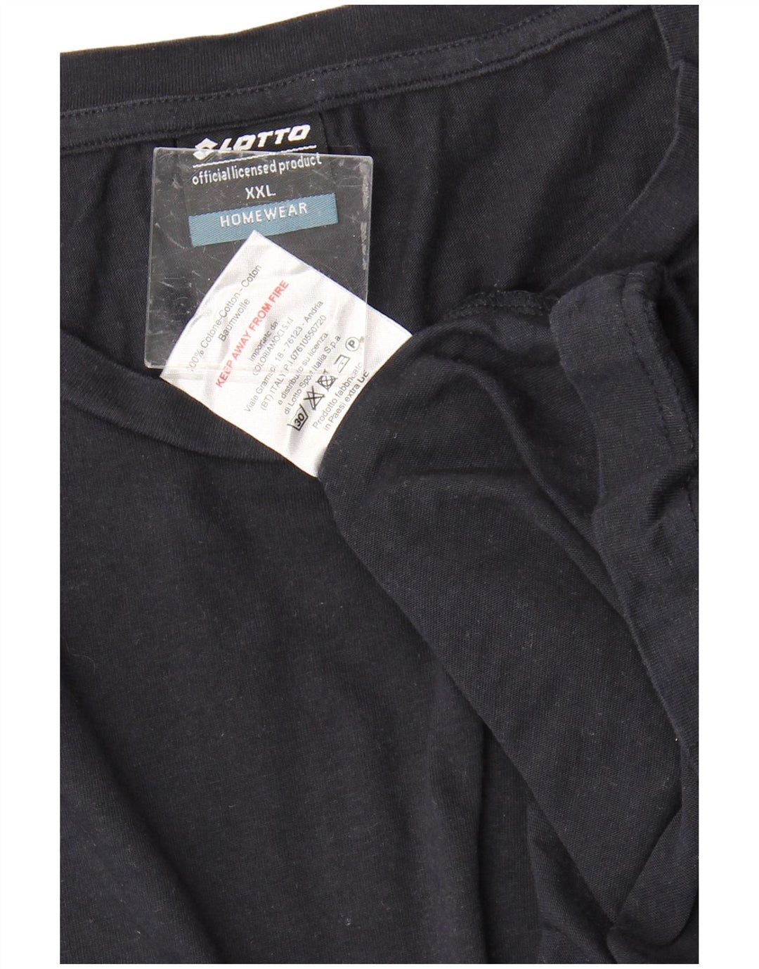 LOTTO Top masculino manga comprida 2XL algodão preto