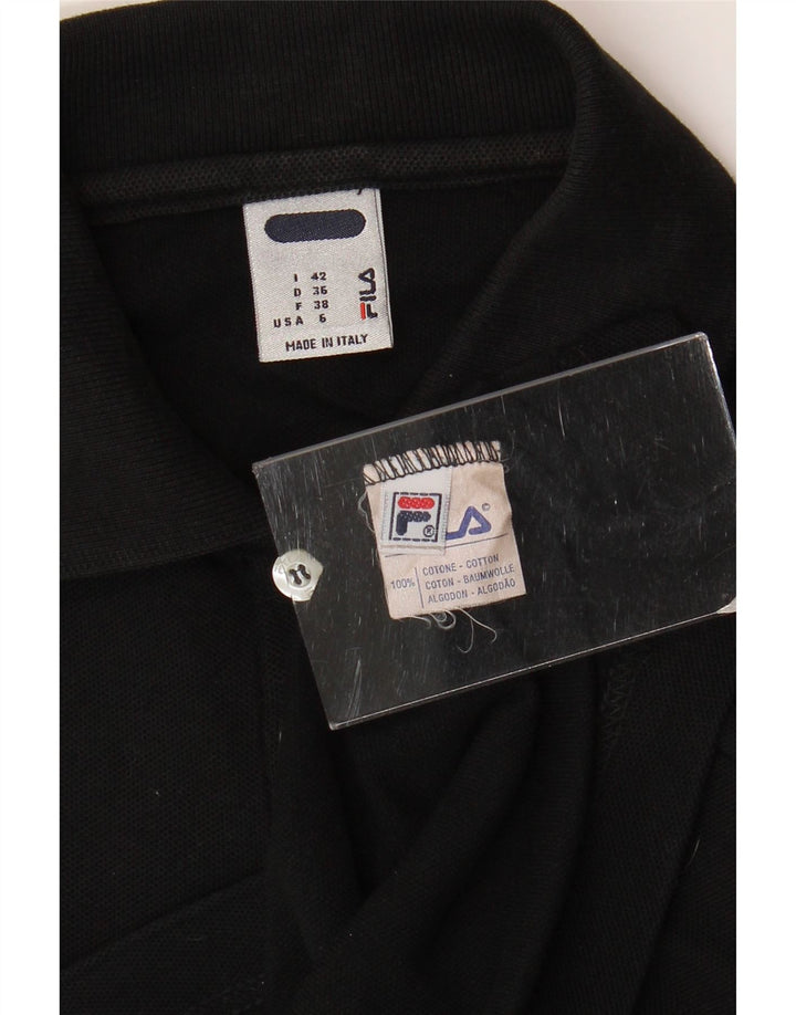 Camisa polo feminina sem mangas Fila IT 42 algodão preto médio