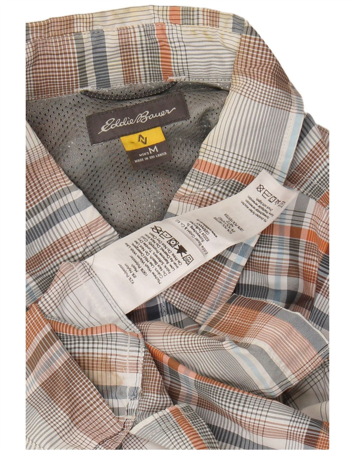 Camisa masculina de manga curta EDDIE BAUER poliéster xadrez multicolorido médio