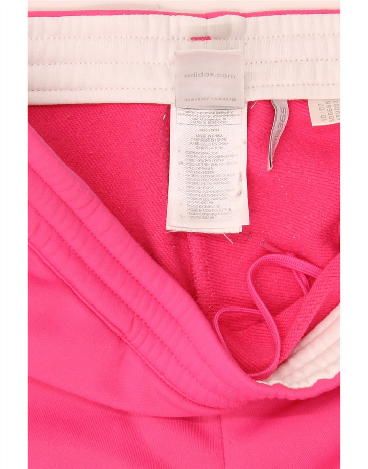 Calça de treino reta feminina Adidas UK 10 poliéster rosa pequeno