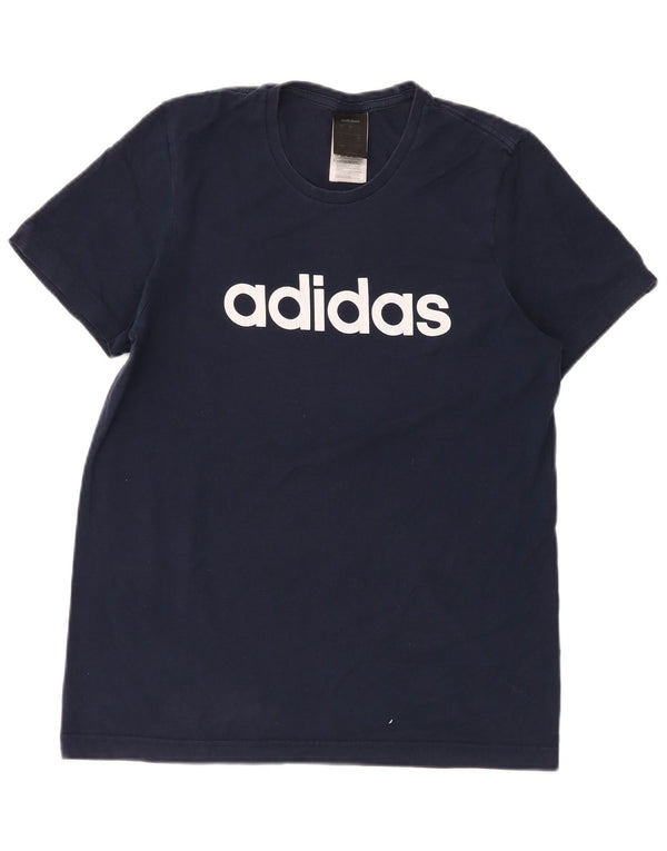 Adidas Mens Graphic T-Shirt Top Pequeno Algodão Azul Marinho