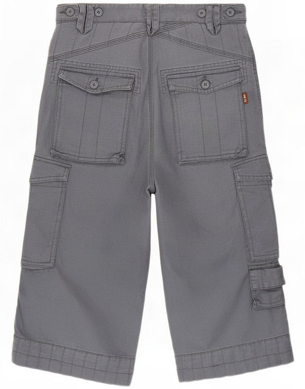 Calça cargo masculina Fat Face com perna larga Capri W32 L20 linho azul marinho