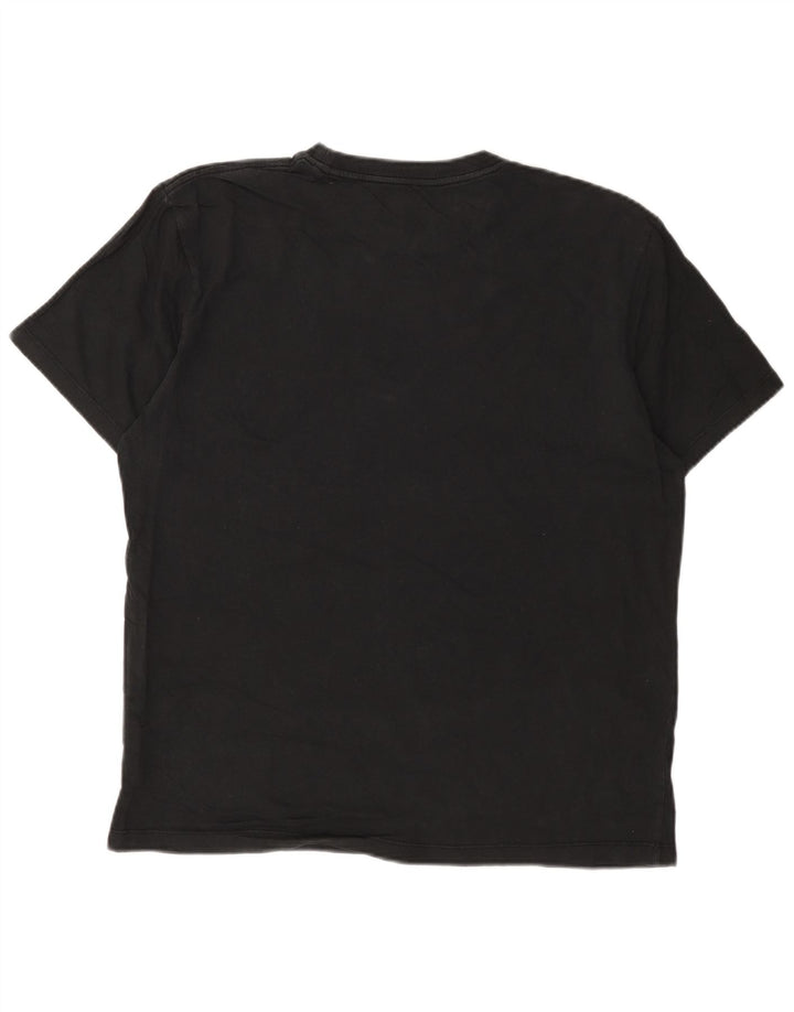 Camiseta masculina All Saints com ajuste relaxado e estampa gráfica pequena de algodão preto