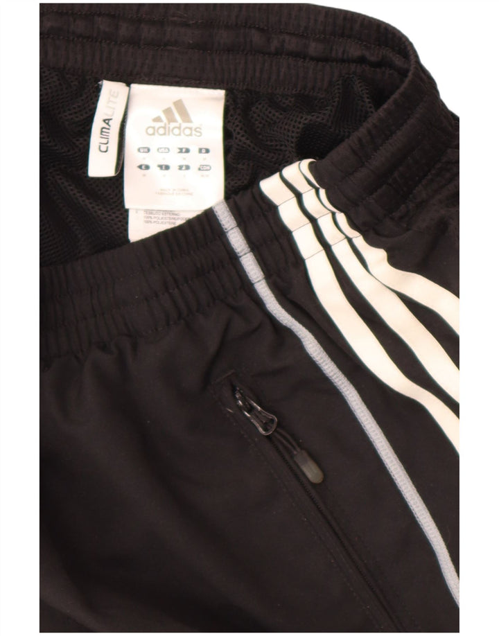 Calça de treino masculina Adidas Climalite média preta listrada de poliéster
