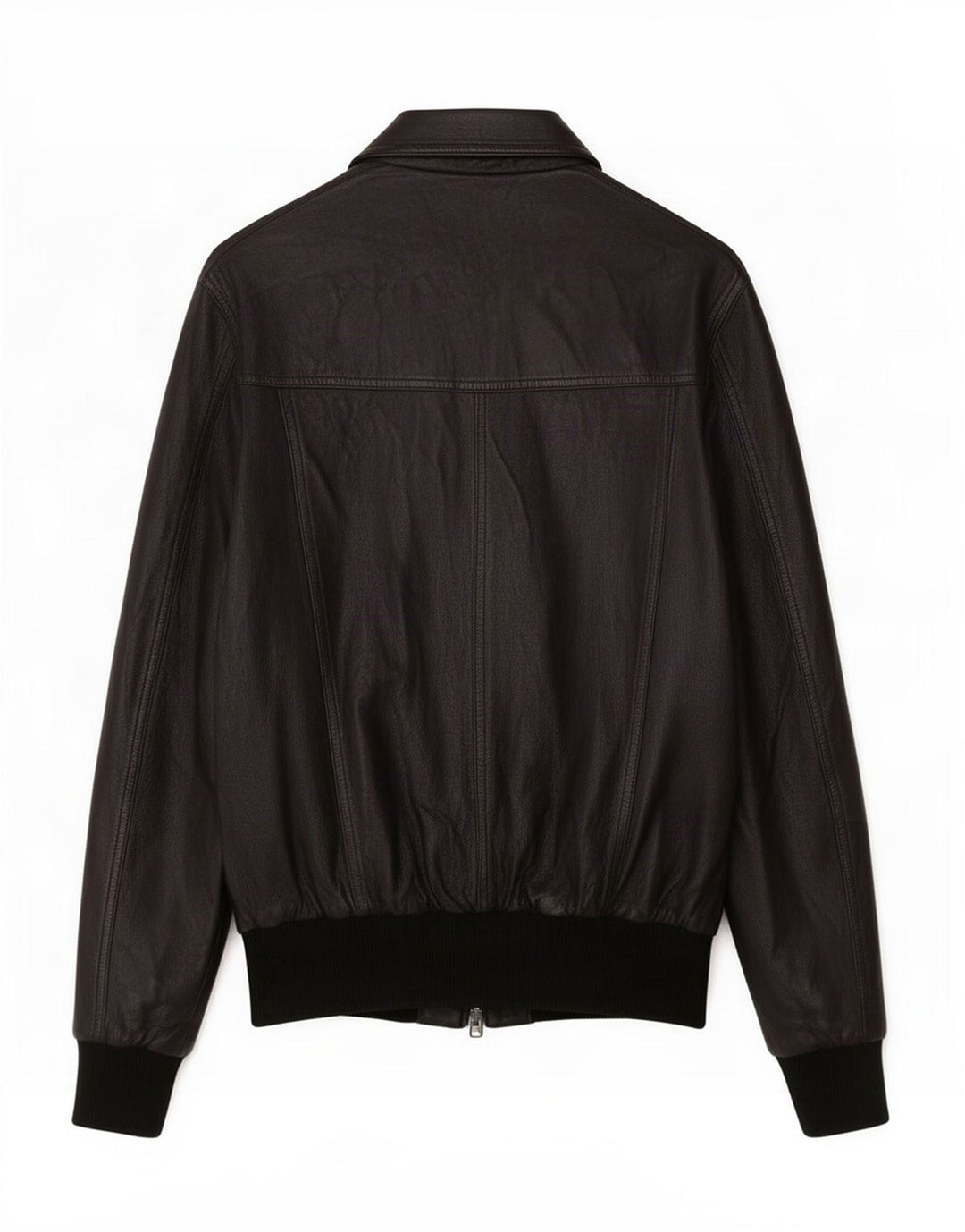 Jaqueta de couro feminina vintage IT 48 XL preta