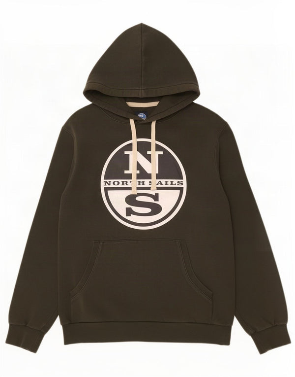North Sails Mens Graphic Hoodie Jumper 2XL Green Cotton