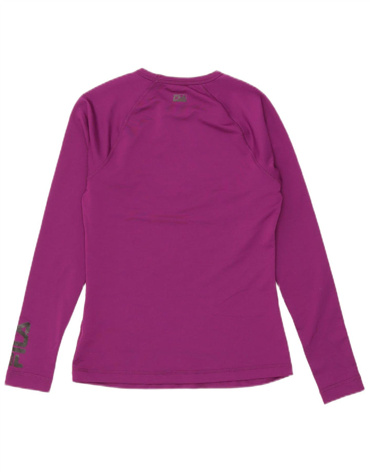 Fila Womens Graphic Top Manga Longa UK 10 Pequeno Roxo Poliéster