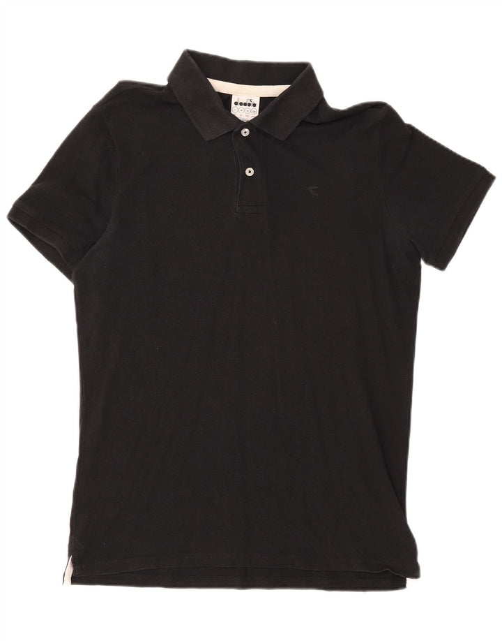 Camisa polo masculina Diadora médio algodão preto