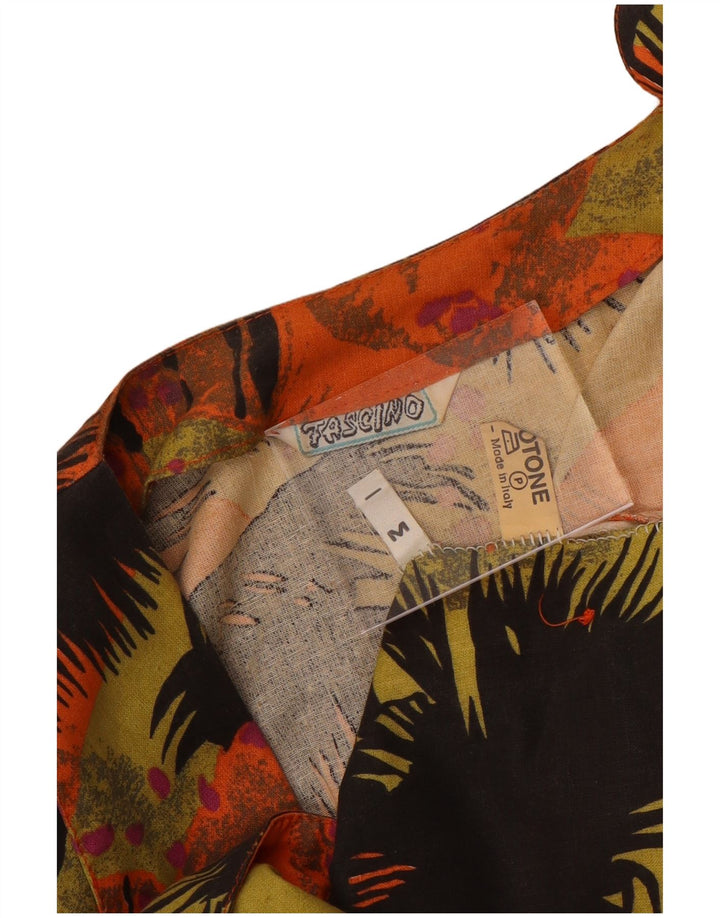 Blusa feminina VINTAGE com estampa abstrata UK 14 média multicolorida