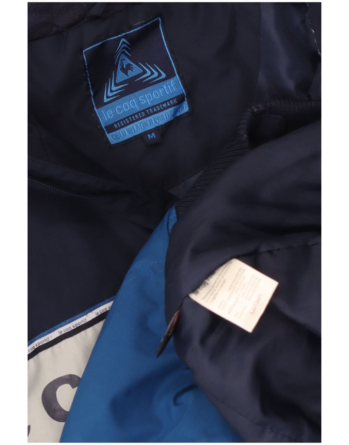 Le Coq Sportif Mens Graphic Bomber Jacket UK 38 Medium Blue Colourblock
