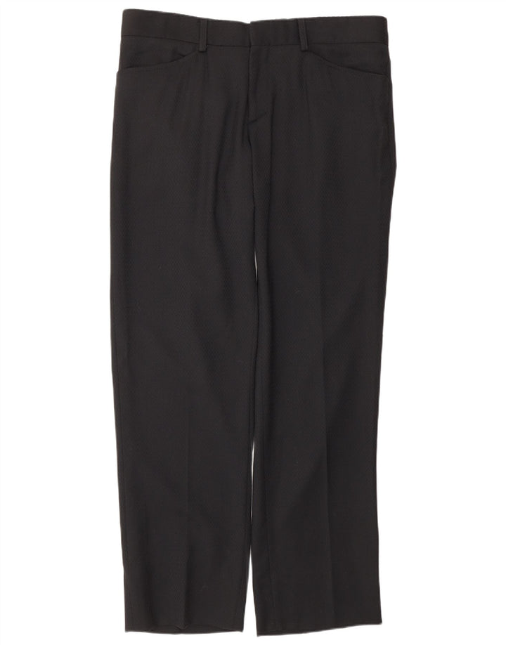 DOLCE & GABBANA Masculino 2 peças terno IT 50 grande W36 L31 preto lã nova