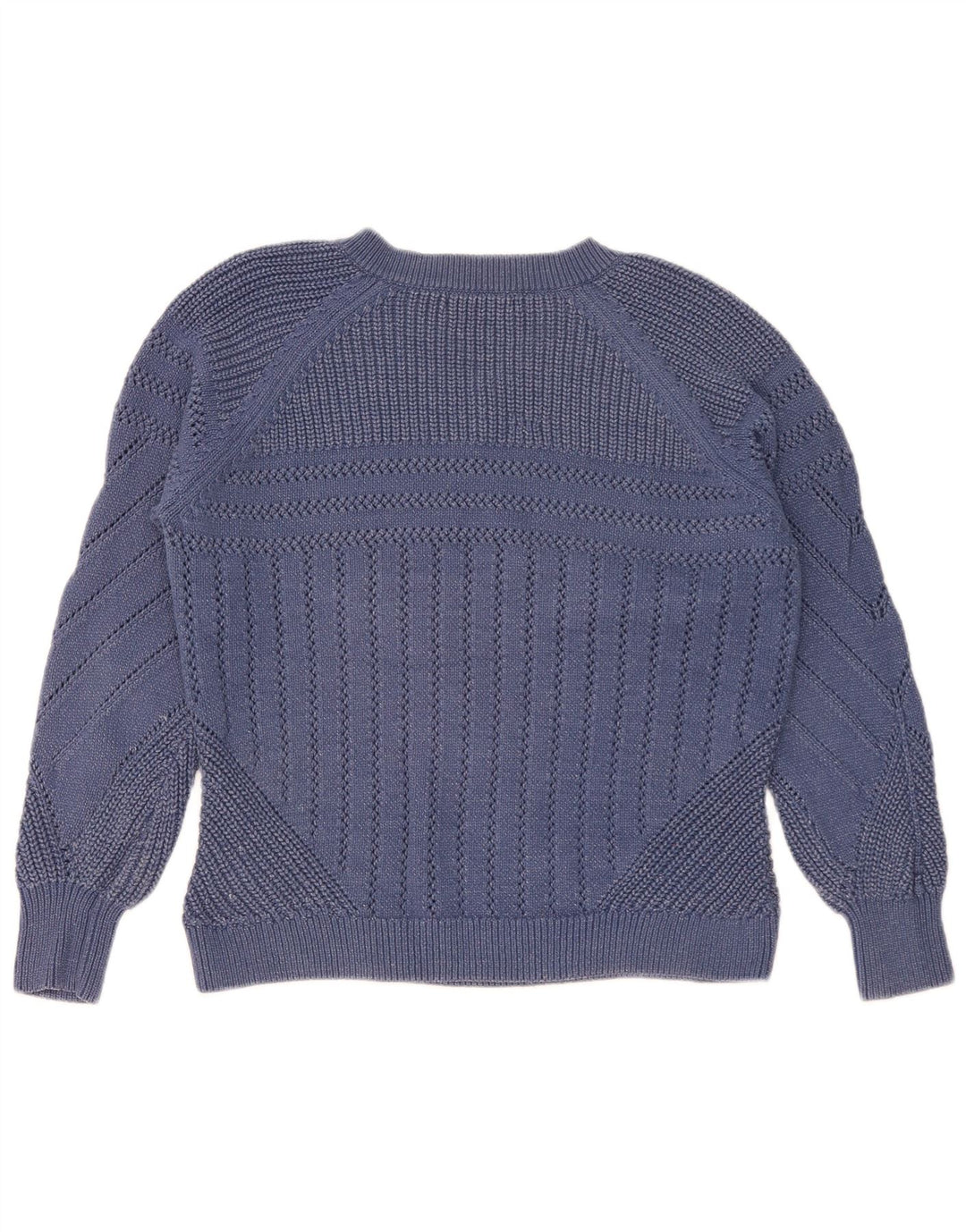 Suéter feminino Marks & Spencer com decote em V Reino Unido 14 algodão azul médio
