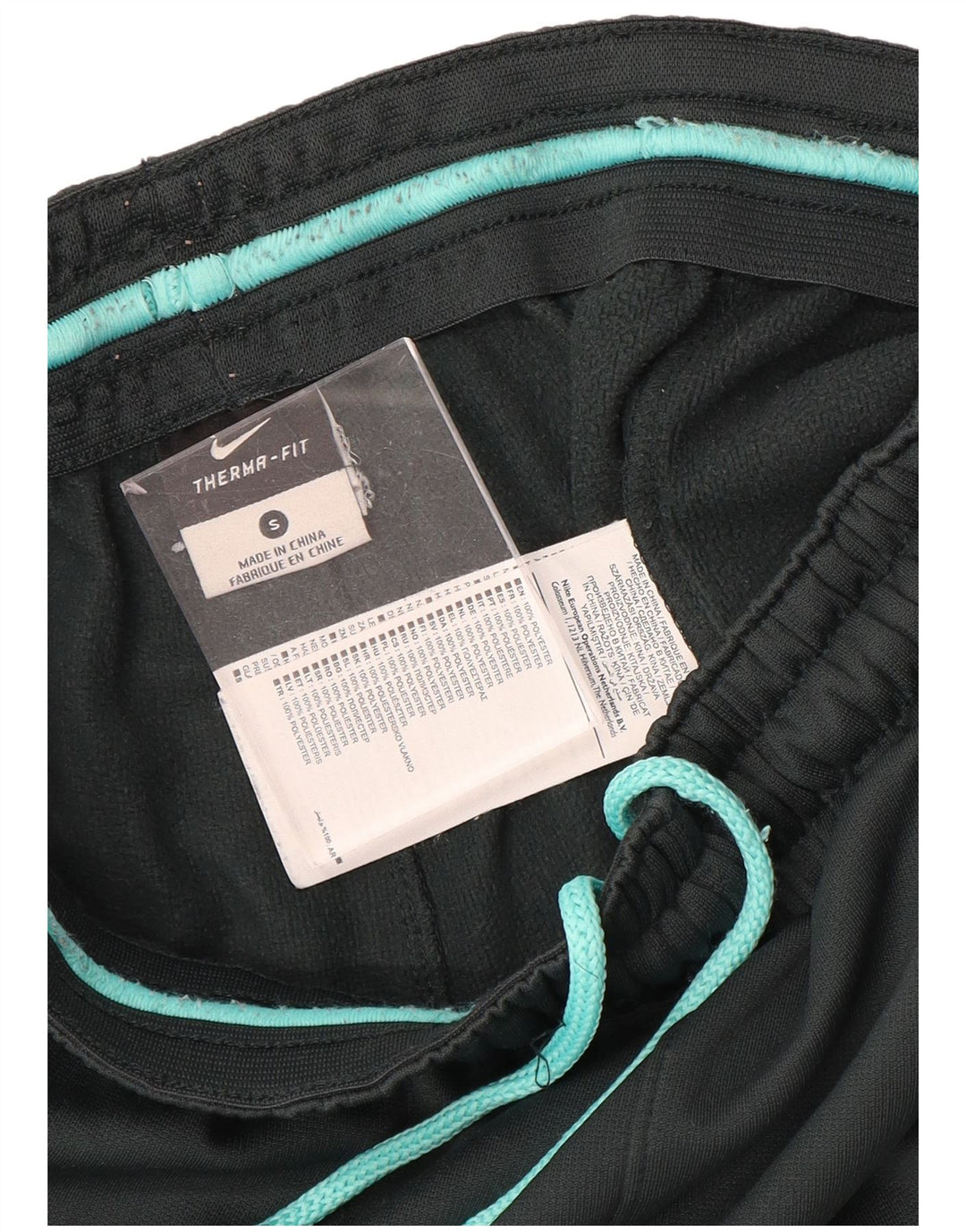 Calça esportiva masculina Nike Therma-Fit Graphic pequena colorida preta