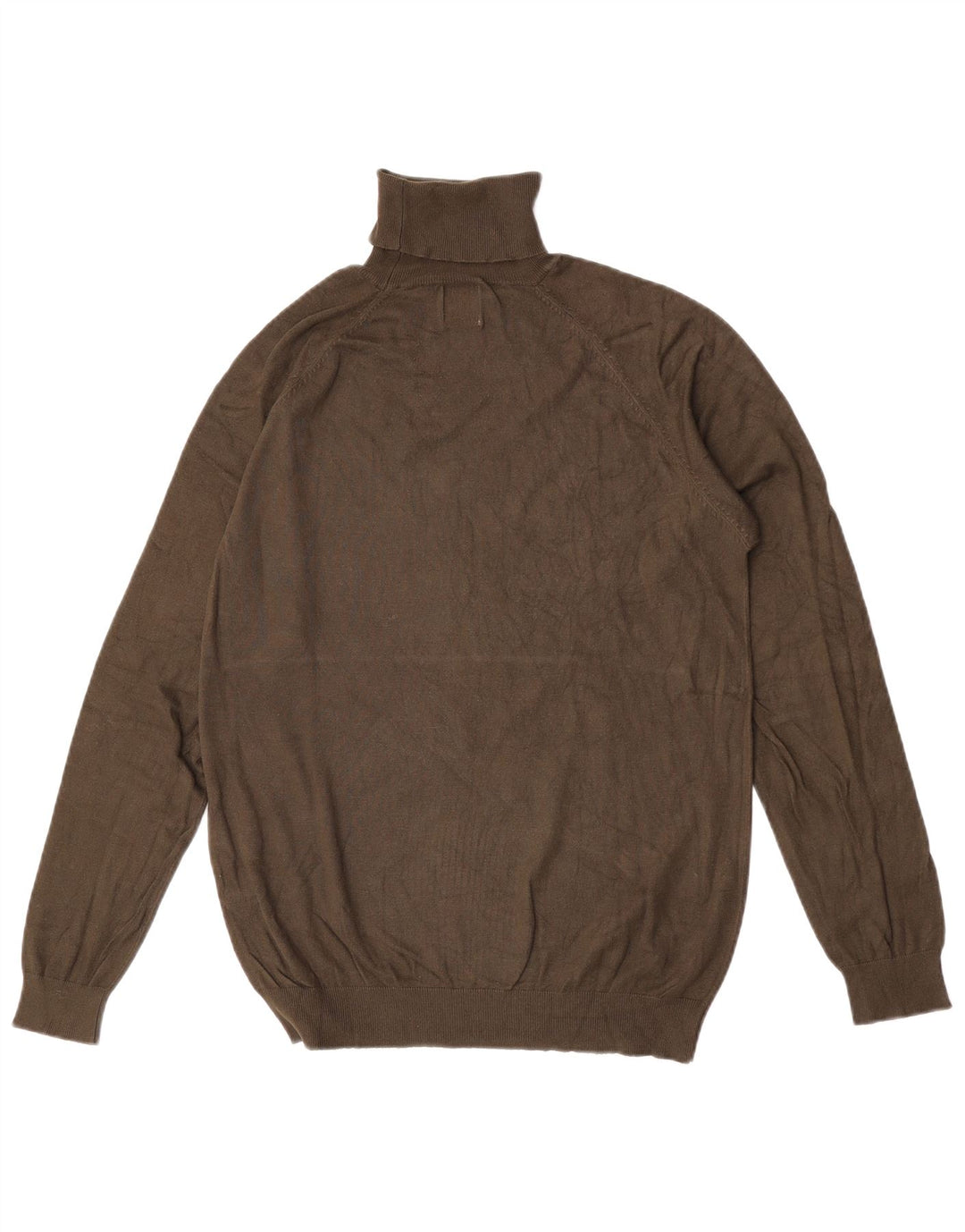 Zara Suéter masculino com gola redonda e viscose cáqui médio